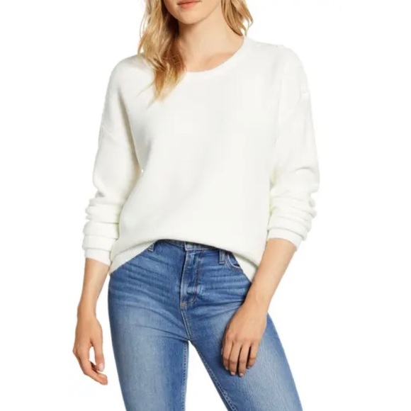 Caslon Sweaters - Caslon Shoulder Button Sweater